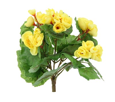 Yapay Gül Begonya Demeti Sarı - Yapay Çiçek Dalları ve Demetleri